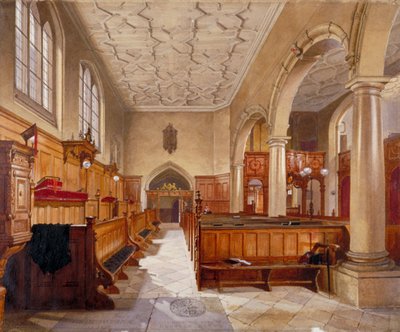Interiør i kapellet i Charterhouse, London, 1885. av John Crowther