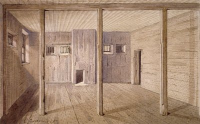 Innvendig utsikt over White Lyon Prison, Borough High Street, Southwark, London, 1887 av John Crowther