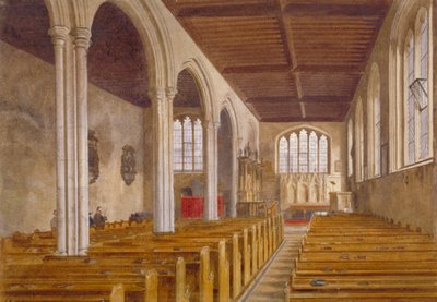 Innvendig utsikt over kapellet St Peter ad Vincula, Tower of London, Stepney, London, 1883 av John Crowther