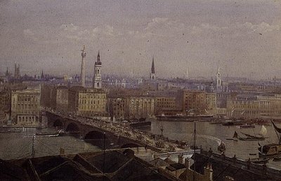 London Bridge som viser monumentet av John Crowther
