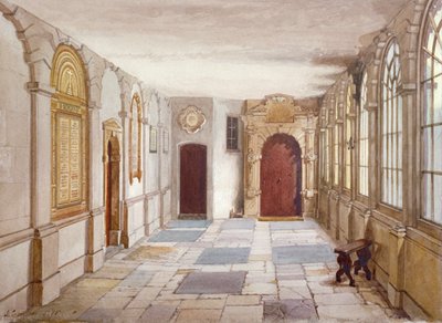 Passasje som fører til kapellet, Charterhouse, London, 1885. av John Crowther