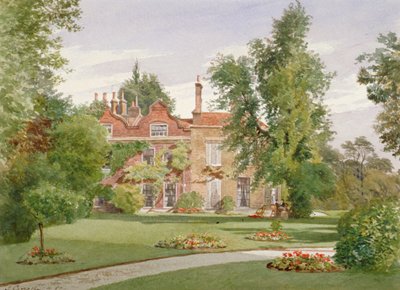 Sidevisning av Raleigh House, Brixton Hill, Lambeth, London, 1887 av John Crowther