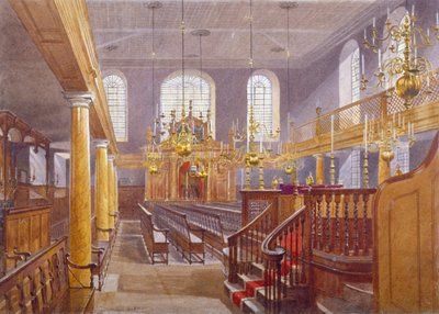 Synagoge, Bevis Marks, City of London, 1884 av John Crowther