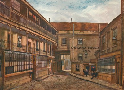 The Yard of the Queens Head Inn, Borough, Southwark, London, 1880 1926 av John Crowther
