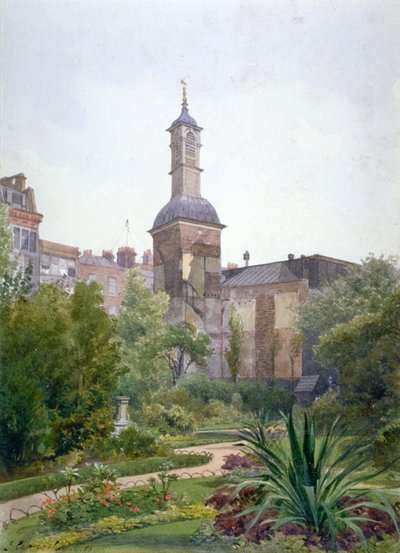 Tårnet til Church of St Botolph, Aldersgate, City of London, 1886 av John Crowther