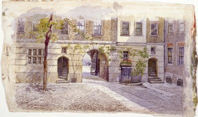 Utsikt fra inngangen til Staple Inn, London, 1882 av John Crowther