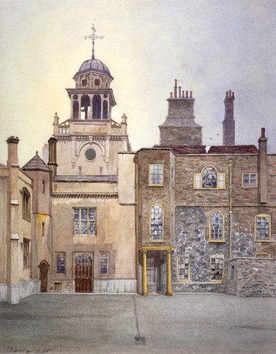 Utsikt over nordsiden av Chapel Tower, Charterhouse, London, 1885. av John Crowther