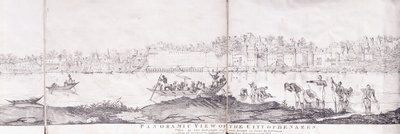Panoramautsikt over byen Benares, 1827 av John Dalrymple