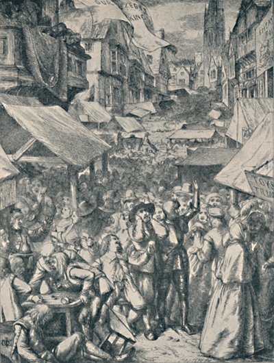 Vanity Fair. Fra The Pilgrims Progress John Bunyan, c1850-1890, 1923 av John Dawson Watson
