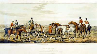 The Death, The Leicestershires, gravert av Henry Alken (1785-1851) 1825 (fargegravering) av John Dean (after) Paul