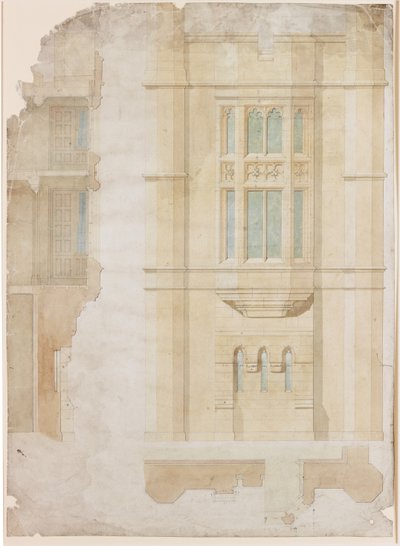 Design for Oriel Window, Holme Eden (blekk) av John Dobson