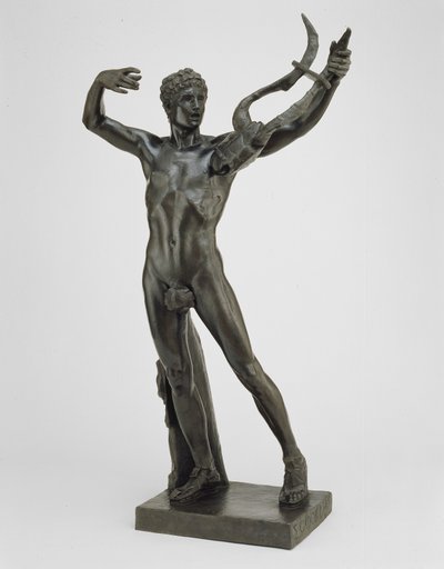 Young Sophocles Leading the Chorus of Victory etter slaget ved Salamis, modellert 1885, støpt 1911 (bronse med grønn patina) av John Donoghue