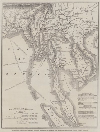 Utvidelse av den elektriske telegrafen til Canton, Hong-Kong, etc, fra havnen i Rangoon, projisert av kaptein R Sprye og sønner av John Dower