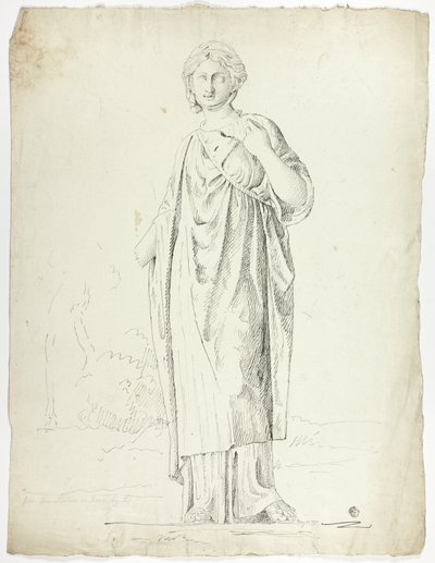 Antik statue av stående drapert kvinne av John Downman