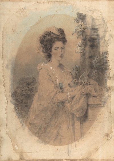 Isabella Hunter, kusine til kunstneren, 1781. av John Downman