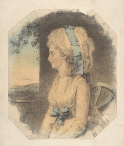 Frøken Mary Cruikshank, eneste søster til James Cruikshank, 1781. av John Downman