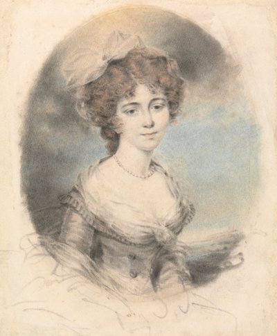 Portrett av en dame, vendt foran av John Downman