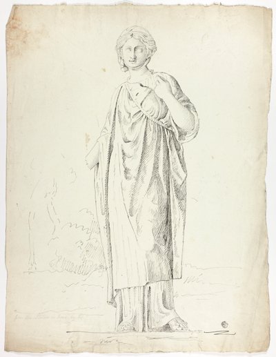 Antik statue av stående drapert kvinne av John Downman