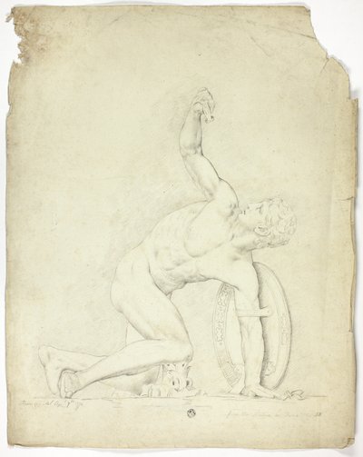 Såret kriger fra statuen i Roma av John Downman