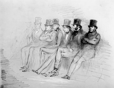 Ulykke gjør oss kjent med merkelige sengefeller, 1847 av John Doyle