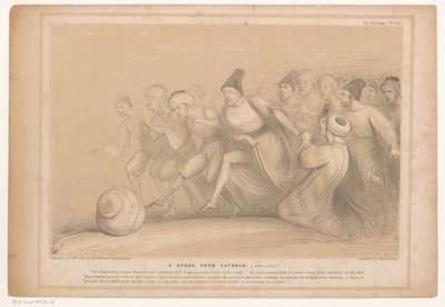 Spotprent møtte premier Peel En scene fra Vatheck. (realisert) (tittel på objekt) HB Sketches (serietittel på objekt) av John Doyle