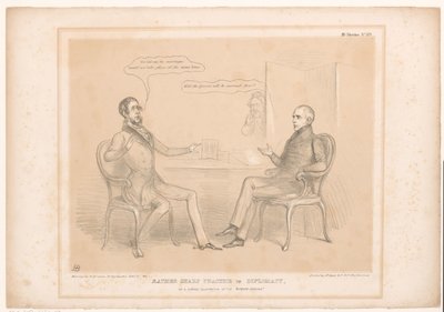 Spotprent op koninklijke huwelijken Ganske skarp praksis i diplomati, eller en nysgjerrig illustrasjon av Entente Cordiale (tittel på objekt) HB Sketches (serietittel på objekt) av John Doyle