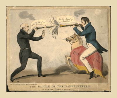 Slaget om pamflettørene. Eller Newark versus Newcastle, 1829. av John Doyle