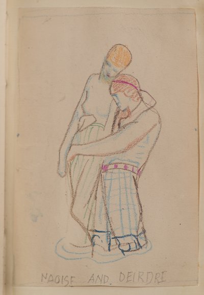 Naoise og Deirdre (blyant) av John Duncan