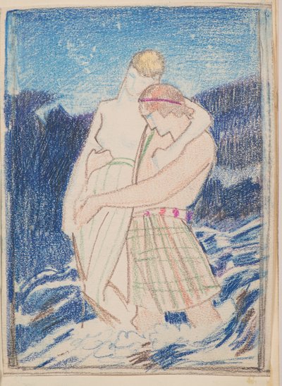 Naoise og Deirdre (blyant) av John Duncan