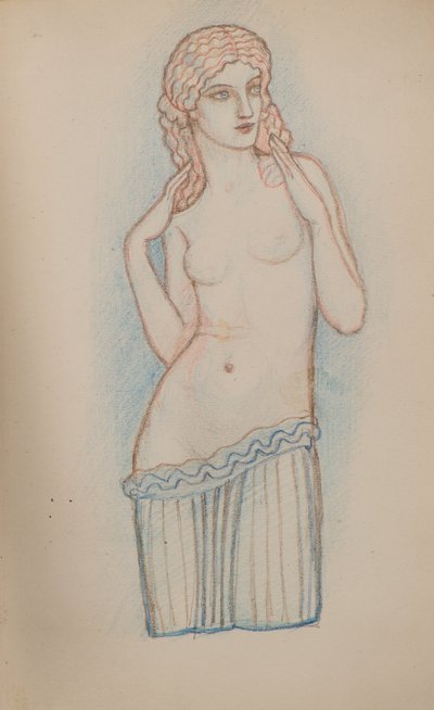Uten tittel [Kvinnelig figur] (blyant) av John Duncan