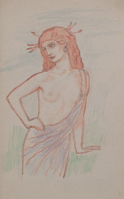 Uten tittel [Kvinnelig figur] (blyant) av John Duncan