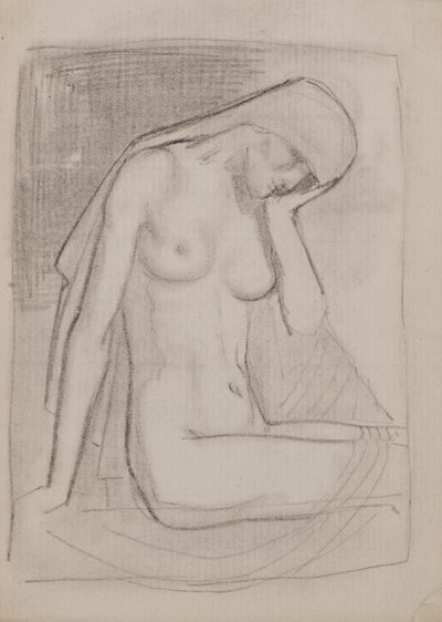 Uten tittel [Kvinnelig naken] (blyant) av John Duncan