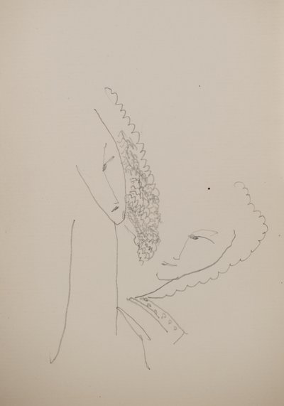 Uten tittel [To ansikter] (blyant) av John Duncan
