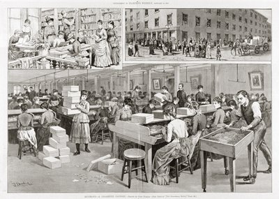 Scener med sigarettproduksjon, 1887 av John Durkin