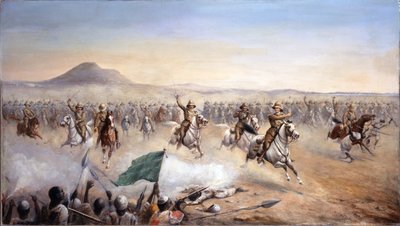 The Charge of the 21st Lancers at Omdurman, 2. september 1898 (olje på lerret) av John Edward Chapman Mathews