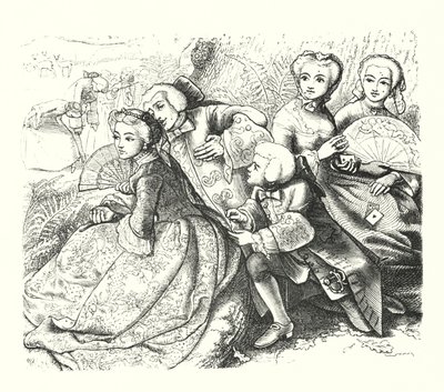 The Talking Oak (gravering) av John Everett (after) Millais