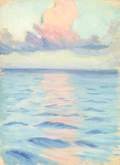 Sjølandskap., sent på 1800-tallet - midten av 1900-tallet (olje på papir) av John Everett