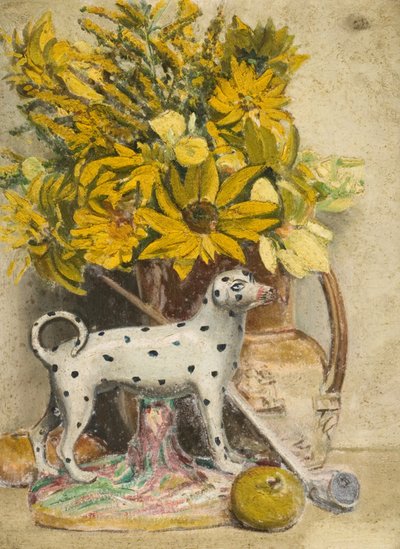 Stilleben (flekket hund) (olje om bord) av John Everett