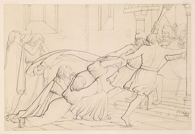 Elgiva beslaglagt av erkebiskop Odos orden, 1843 av John Everett Millais