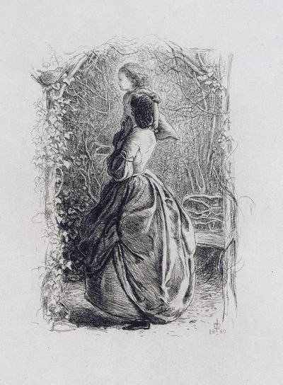 Happy Springtime (radering på papir) av John Everett Millais