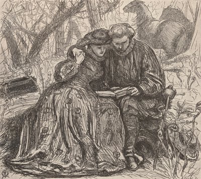 Illustrasjon fra søster Annes prøvetid, c1850-1890, 1923 av John Everett Millais