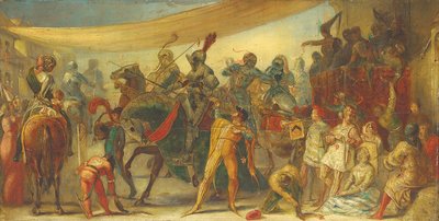 Riddere forbereder seg til en turnering av John Everett Millais