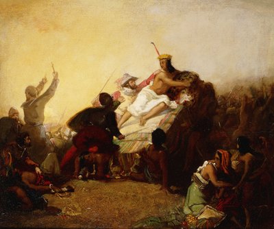 Pizarro griper inkaen i Peru, 1846 av John Everett Millais