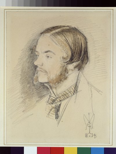Portrett av Holman Hunt, 1854 (wc og blyant på papir) av John Everett Millais