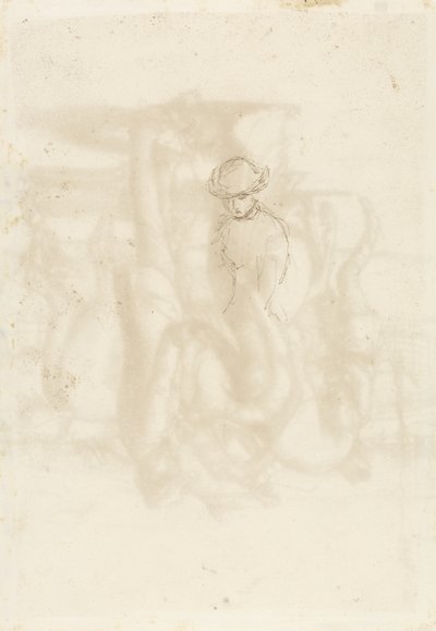 Rejected, Verso: Sketch of a Woman, 1853 (penn og brunt blekk på papir) av John Everett Millais