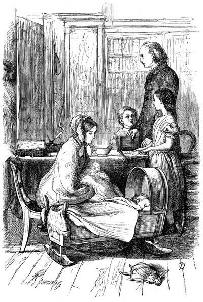 Scene fra Framley Parsonage av Anthony Trollope, 1860. av John Everett Millais