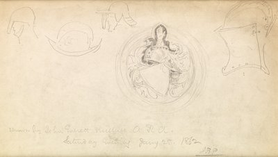 Skisse for et våpenskjold, 1862 av John Everett Millais