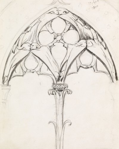 Studie for et vindusdesign av John Everett Millais