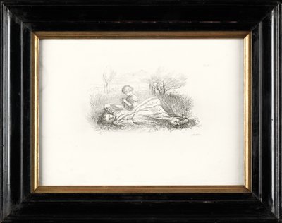 Summer Indolence (etsing) av John Everett Millais