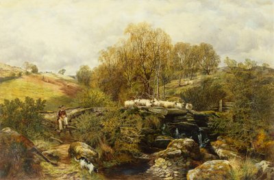 En hyrde og sauene hans ved en bekk av John F. Tennant